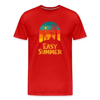 Énonciations d'été faciles Vacances Plage Festival Océan - T-shirt bio Premium Homme - rouge - Devant - Damien (186cm)