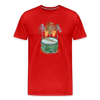 Tambour de la nature - T-shirt bio Premium Homme - rouge - Devant - Damien (186cm)