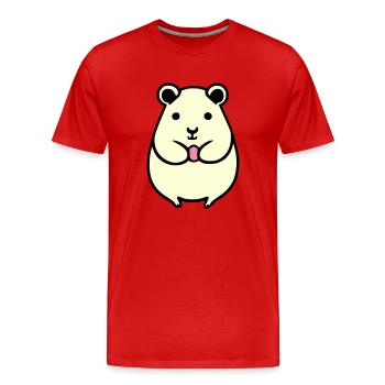Hamster süß Tier Nagetier Tiere Haustier Vektor 2 - Männer Premium Bio T-Shirt - Rot - Vorne - Damien (186cm)
