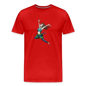 Ascension réussie - T-shirt bio Premium Homme - rouge - Devant - Damien (186cm)
