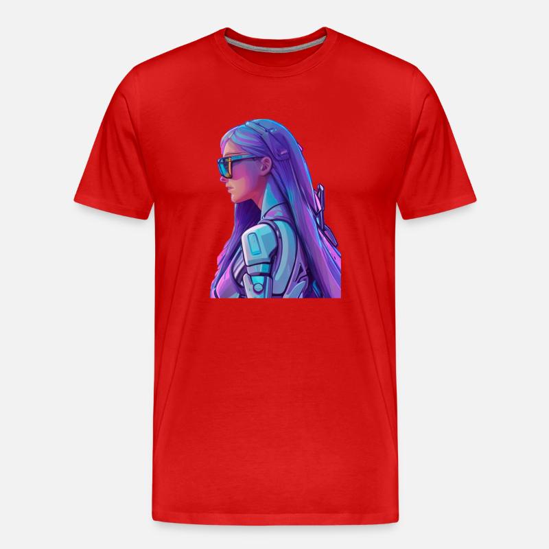 Space Fighter - Männer Premium Bio T-Shirt - Rot