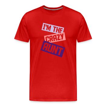 at The Crazy Aunt - Men's Premium Organic T-Shirt - red - Front - Damien (186cm)