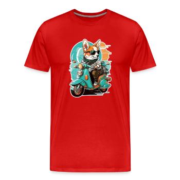 Walisischer Corgi Pembroke - Männer Premium Bio T-Shirt - Rot - Vorne - Damien (186cm)
