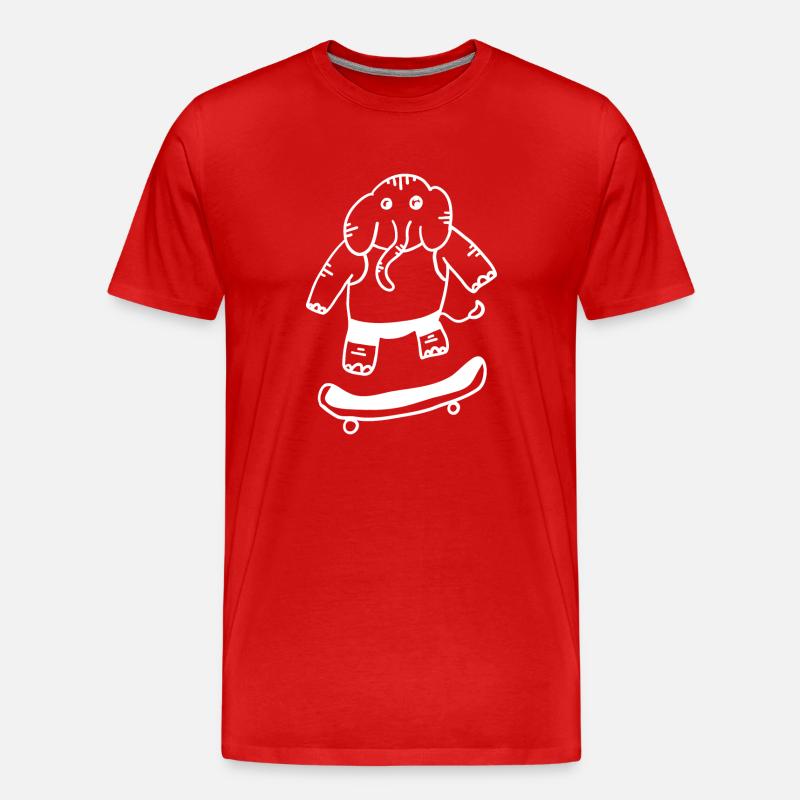 Elefant Skateboard - Männer Premium Bio T-Shirt - Rot