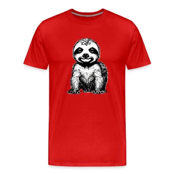Sloth Fatigue Sloth Drawing Sloths - Men's Premium Organic T-Shirt - red - Front - Damien (186cm)