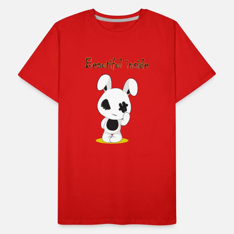 Beautiful inside saying with battered rabbits Men's Premium Organic T-Shirt