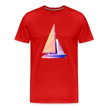 Sailing ship Sailboat Sailing Sailing Sailing Sailing - Men's Premium Organic T-Shirt - red - Front - Damien (186cm)