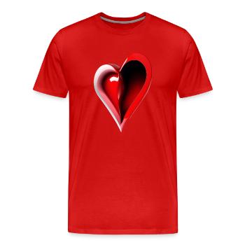 abstraktes Herz - Männer Premium Bio T-Shirt - Rot - Vorne - Damien (186cm)