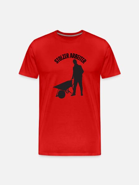 Stolzer Arbeiter - Männer Premium Bio T-Shirt - Rot