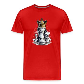 Le pion déguisé en roi - T-shirt bio Premium Homme - rouge - Devant - Damien (186cm)