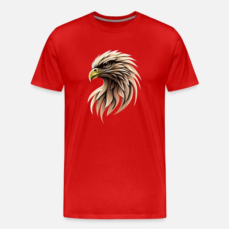 Adler Vogel Greifvogel Raubvogel - Männer Premium Bio T-Shirt - Rot