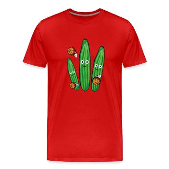 Gurken, Basketballer, Basketball, Trio - Männer Premium Bio T-Shirt - Rot - Vorne - Damien (186cm)