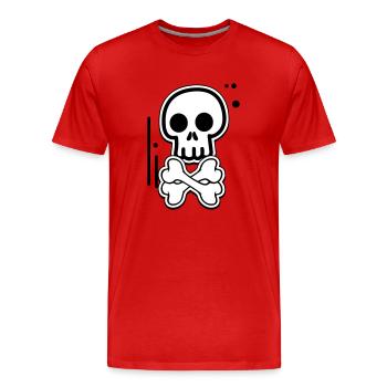 Comic Pirate Skull - Men's Premium Organic T-Shirt - red - Front - Damien (186cm)