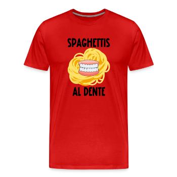 spaghettis al dente - T-shirt bio Premium Homme - rouge - Devant - Damien (186cm)