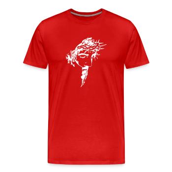 Christus - Männer Premium Bio T-Shirt - Rot - Vorne - Damien (186cm)
