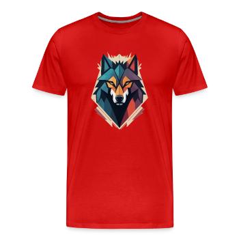Wolf - Men's Premium Organic T-Shirt - red - Front - Damien (186cm)