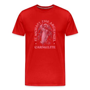 archangel saint religion god angel faith michael - Men's Premium Organic T-Shirt - red - Front - Damien (186cm)