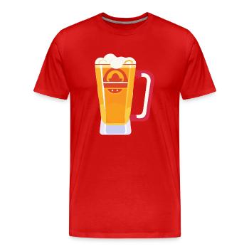 Bier Flsche Krug Saufen Junggesellenabschied 4 - Männer Premium Bio T-Shirt - Rot - Vorne - Damien (186cm)