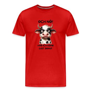 Die lustlose Kuh - Männer Premium Bio T-Shirt - Rot - Vorne - Damien (186cm)