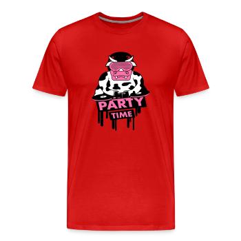 Lustige Party Time Milch Kuh Graffiti Tier Zitat - Männer Premium Bio T-Shirt - Rot - Vorne - Damien (186cm)