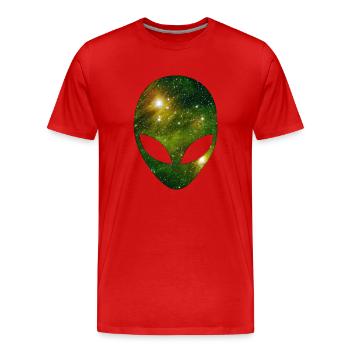 Kosmischer Außerirdischer - Männer Premium Bio T-Shirt - Rot - Vorne - Damien (186cm)