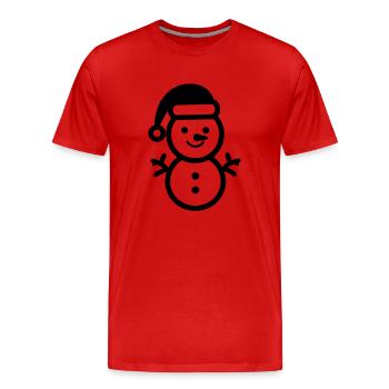 Bonhomme de neige - T-shirt bio Premium Homme - rouge - Devant - Damien (186cm)