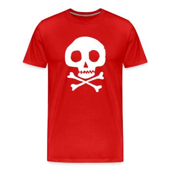 Crâne et os - T-shirt bio Premium Homme - rouge - Devant - Damien (186cm)