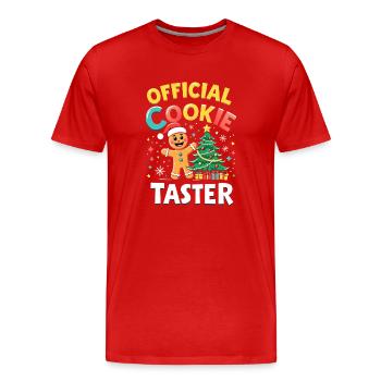 Official Cookie Taster - Männer Premium Bio T-Shirt - Rot - Vorne - Damien (186cm)
