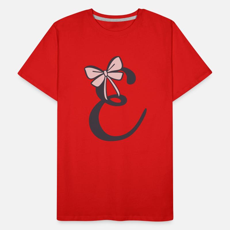 Anfangsbuchstabe E Schleifchen Männer Premium Bio T-Shirt