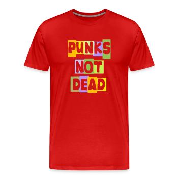 Punk Never Dies Punk Rock Punk Music Retro Punks - Men's Premium Organic T-Shirt - red - Front - Damien (186cm)