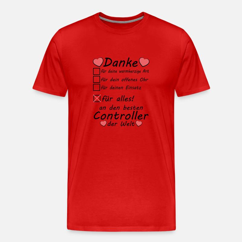 Controller Beruf Abschiedsgeschenk Danke sagen - Männer Premium Bio T-Shirt - Rot
