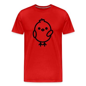 chick - Men's Premium Organic T-Shirt - red - Front - Damien (186cm)