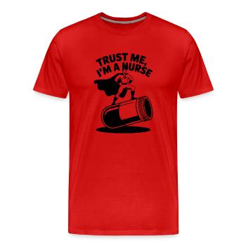 Male Nurse Hero - Men's Premium Organic T-Shirt - red - Front - Damien (186cm)