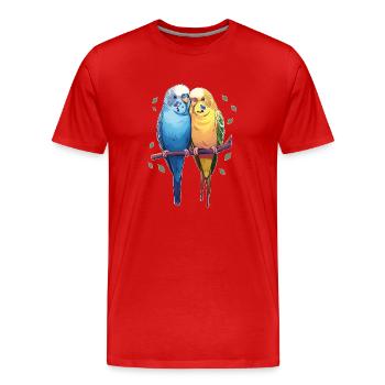 Budgies - Men's Premium Organic T-Shirt - red - Front - Damien (186cm)