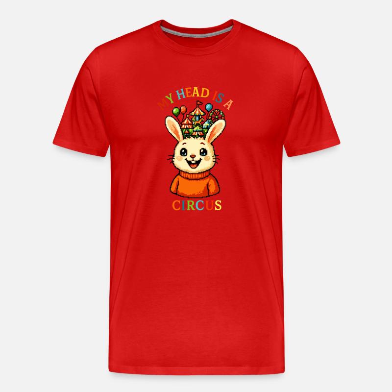 Ma tête est un cirque - T-shirt bio Premium Homme - rouge