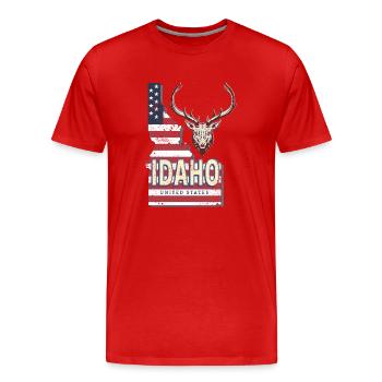 Idaho États-Unis Vintage USA Souvenir - T-shirt bio Premium Homme - rouge - Devant - Damien (186cm)