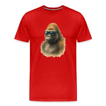 gorilla aquarell - Männer Premium Bio T-Shirt - Rot - Vorne - Damien (186cm)