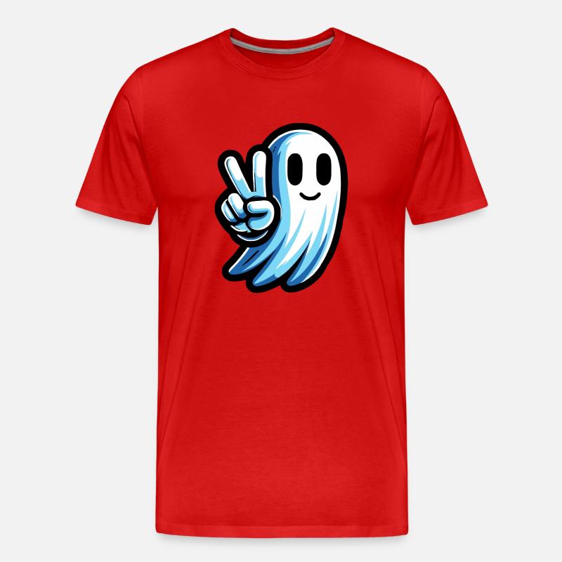 Geist Peacezeichen - Männer Premium Bio T-Shirt - Rot