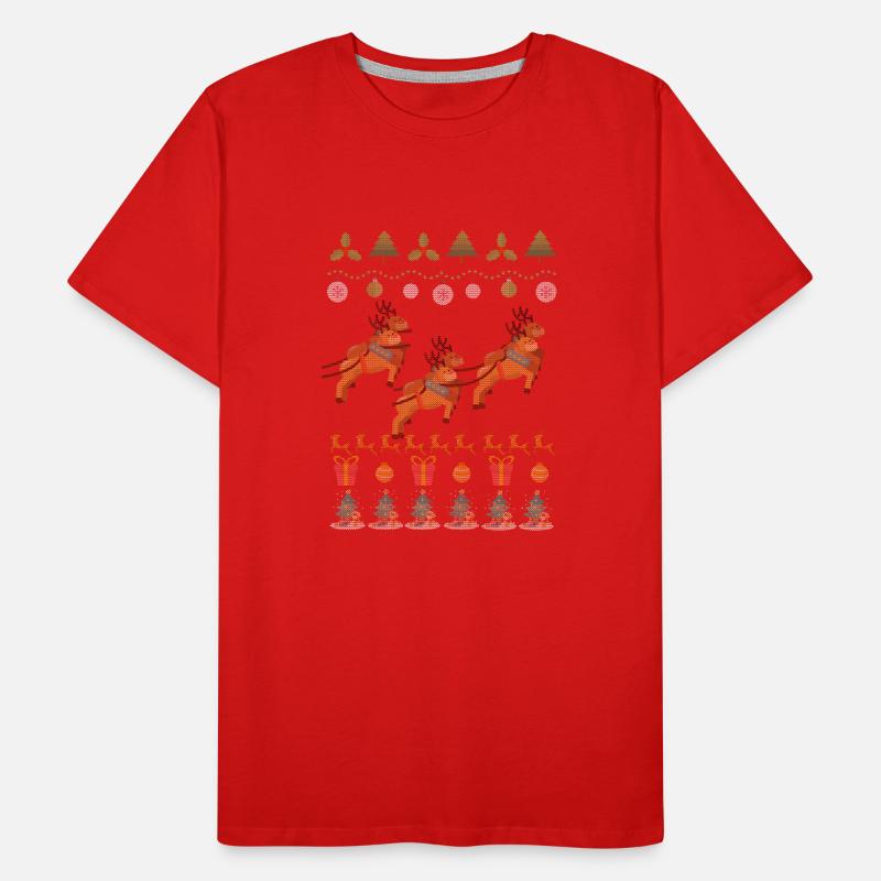 renne cadeau de Noël laid Pull T-shirt bio Premium Homme