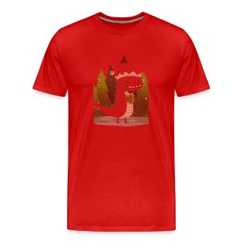 Dinosaure Dino Cadeau De Noël Enfants Moche - T-shirt bio Premium Homme - rouge - Devant - Damien (186cm)