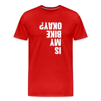 Mon vélo d'accord? Vélo roue VTT - T-shirt bio Premium Homme - rouge - Devant - Damien (186cm)