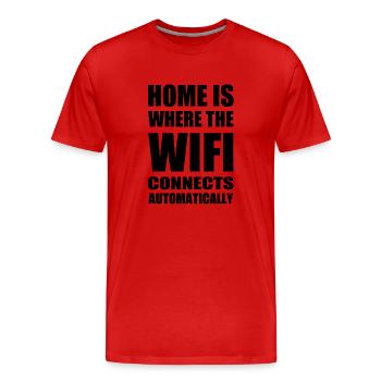 wifi maison noir - T-shirt bio Premium Homme - rouge - Devant - Damien (186cm)
