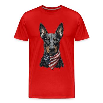 Dobermann - Männer Premium Bio T-Shirt - Rot - Vorne - Damien (186cm)