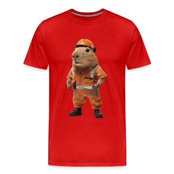Wasserschwein - Männer Premium Bio T-Shirt - Rot - Vorne - Damien (186cm)