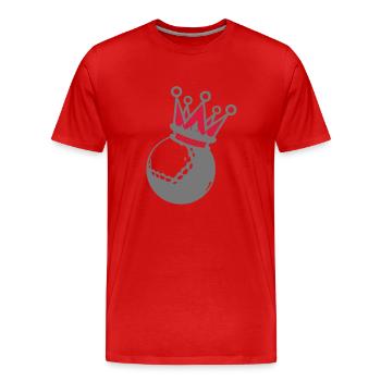 Golfball-Krone crown1 - Männer Premium Bio T-Shirt - Rot - Vorne - Damien (186cm)