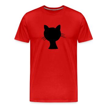 Chat Animal Icône Tête Animaux Animaux De Compagnie - T-shirt bio Premium Homme - rouge - Devant - Damien (186cm)
