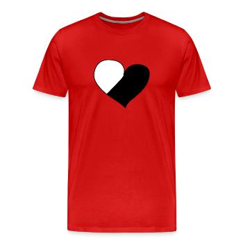Heart Symbol Two Parts Love - Men's Premium Organic T-Shirt - red - Front - Damien (186cm)