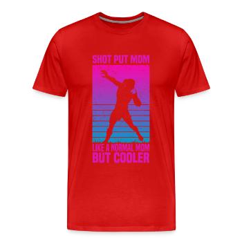 Lancer du poids - T-shirt bio Premium Homme - rouge - Devant - Damien (186cm)
