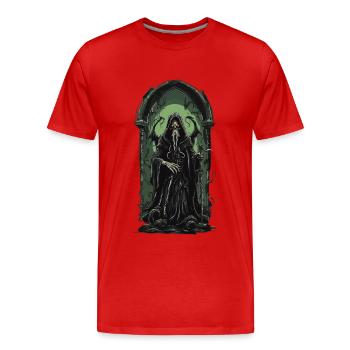 Tentacle Grim Reaper The Call of the Dark Halloween - Men's Premium Organic T-Shirt - red - Front - Damien (186cm)