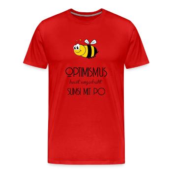 Biene - Optimismus - Sumsi mit Po - Männer Premium Bio T-Shirt - Rot - Vorne - Damien (186cm)